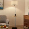 Gang|Gulvlamper ^ Lindby gulvlampe Zinia, sort, hylde, USB-tilslutning