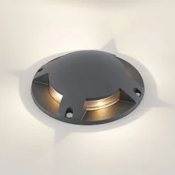 Lindby Nedgravet Udebelysning|Udendørs Spot > gulv-spotlight med LED Cormac, 4 lyskilder, Ø 21 cm, IP67