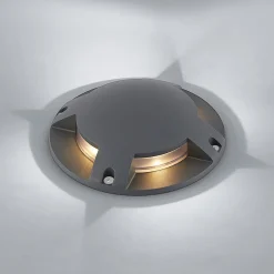 Lindby Nedgravet Udebelysning|Udendørs Spot > gulv-spotlight med LED Cormac, 4 lyskilder, Ø 21 cm, IP67