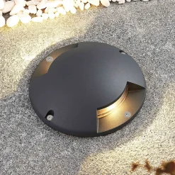 Lindby Terrassebelysning|Nedgravet Udebelysning > gulv-spotlight med LED Cormac, 2 lyskilder, Ø 21 cm, IP67