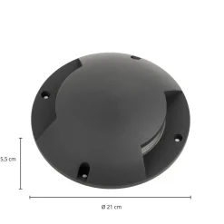 Lindby Terrassebelysning|Nedgravet Udebelysning > gulv-spotlight med LED Cormac, 2 lyskilder, Ø 21 cm, IP67