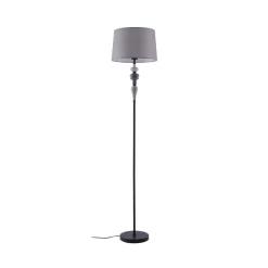 Lindby Gulvlamper|Gulvlamper > Haldorin gulvlampe, grå/sort, tekstil, 157 cm