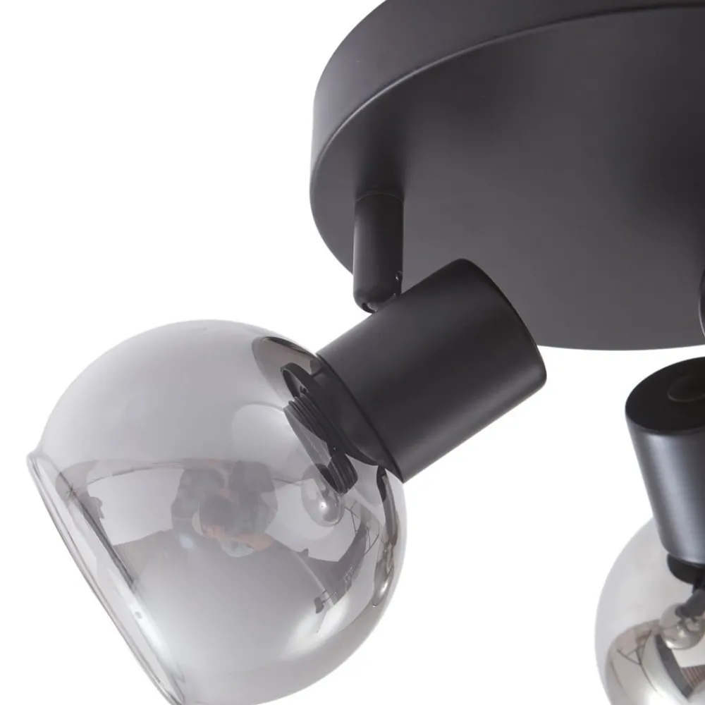 Lindby Spotlights|Loftlamper > Hedvig loftlampe, rund, sort, 3 lyskilder.