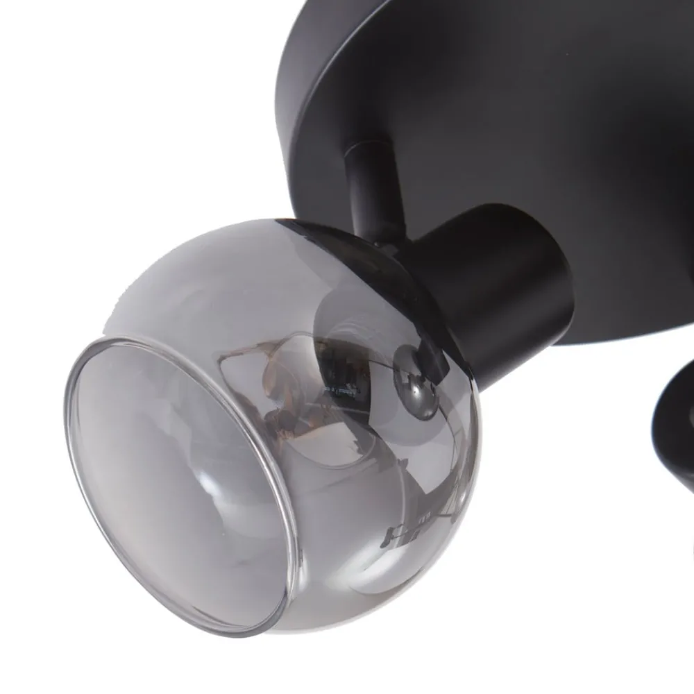 Lindby Spotlights|Loftlamper > Hedvig loftlampe, rund, sort, 3 lyskilder.