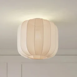 Lindby Gang|Loftlamper > Helin loftlampe, beige, stof, Ø 35 cm