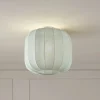 Lindby Loftlamper > Helin loftlampe, blå, stof, Ø 35 cm