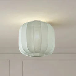 Lindby Loftlamper > Helin loftlampe, blå, stof, Ø 35 cm
