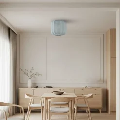 Lindby Loftlamper > Helin loftlampe, blå, stof, Ø 35 cm