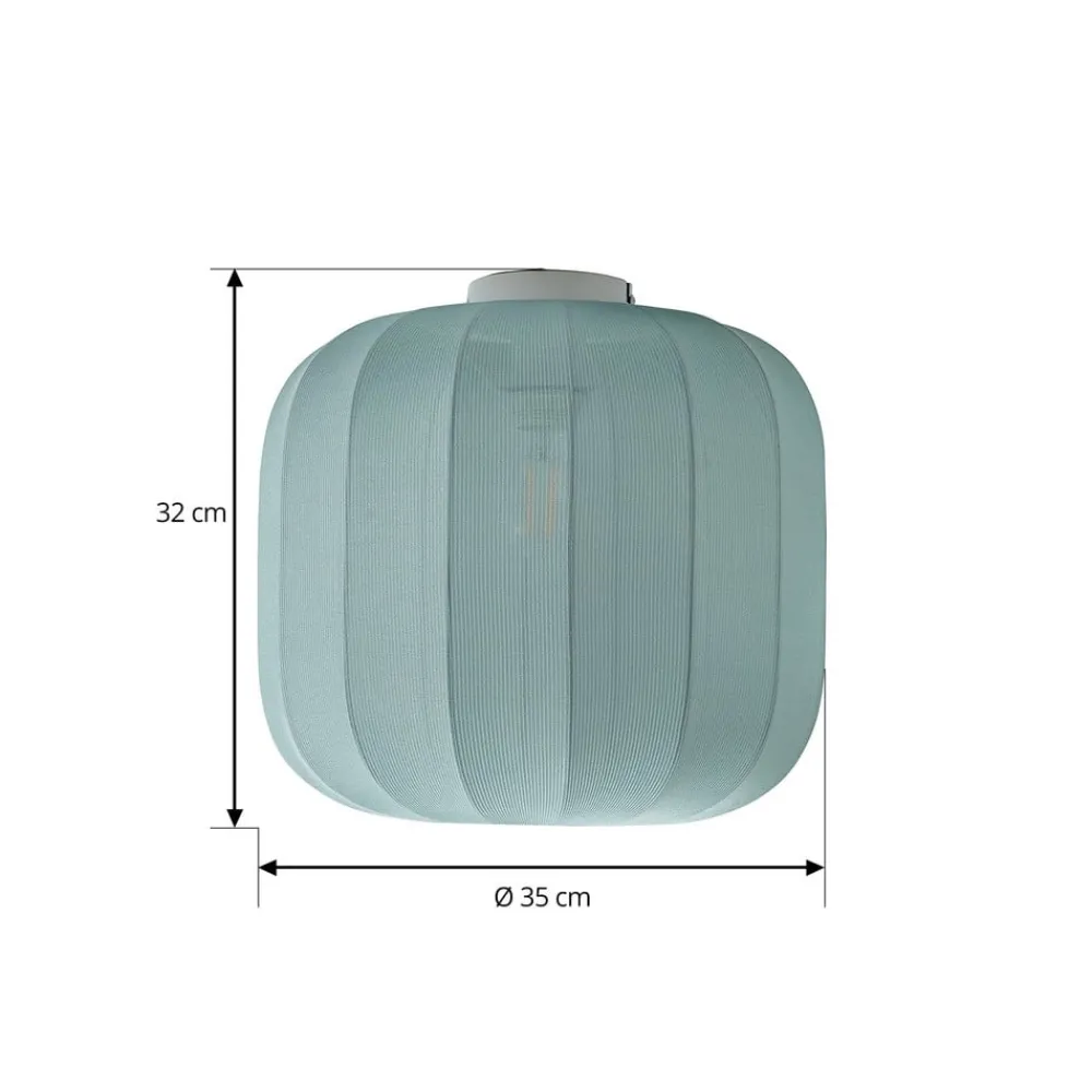 Lindby Loftlamper > Helin loftlampe, blå, stof, Ø 35 cm