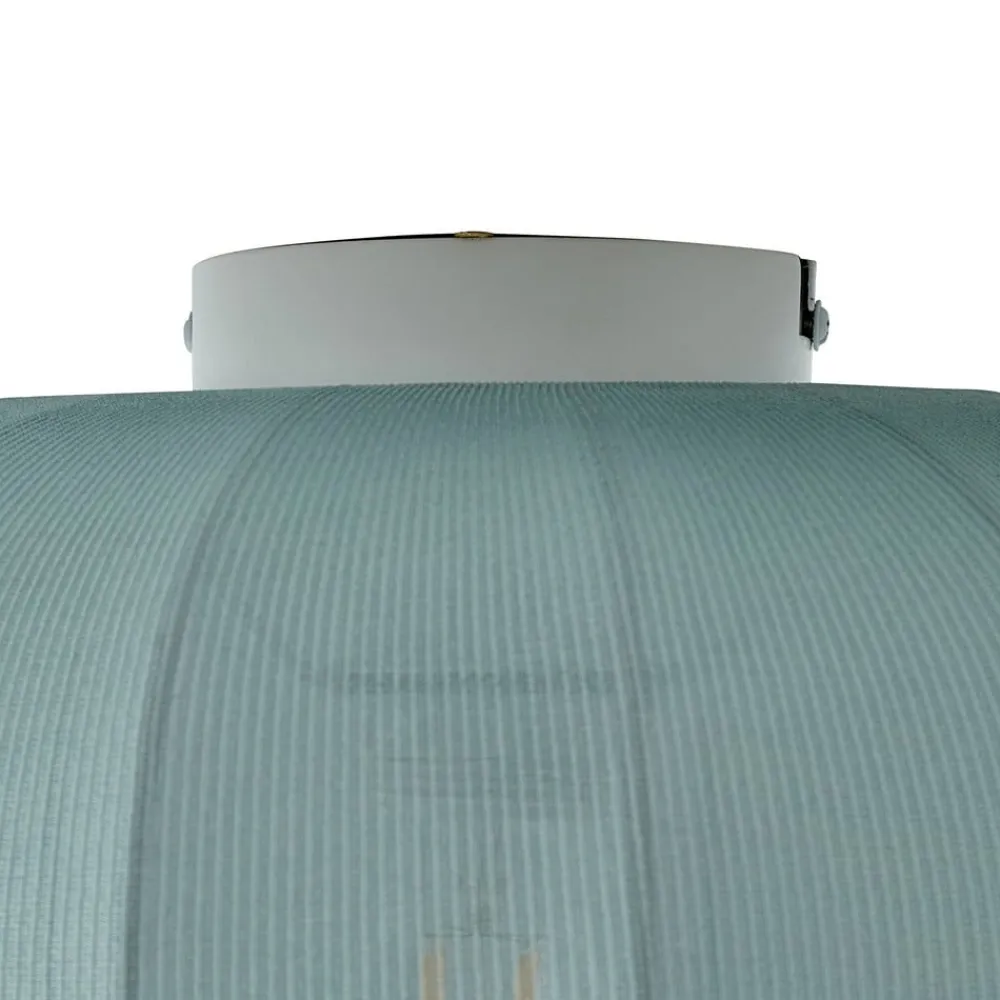 Lindby Loftlamper > Helin loftlampe, blå, stof, Ø 35 cm