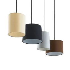 Lindby Pendellamper|Pendellamper > hængelampe Amilia, stof, 4 lyskilder, grå/beige, E27