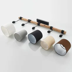 Lindby Pendellamper|Pendellamper > hængelampe Amilia, stof, 5 lyskilder, grå/beige, E27