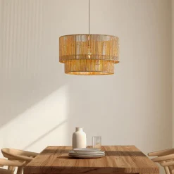 Lindby Pendellamper|Pendellamper > Hængelampe Anuva, Ø 45 cm, beige, papir, E27