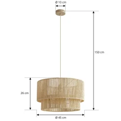 Lindby Pendellamper|Pendellamper > Hængelampe Anuva, Ø 45 cm, beige, papir, E27