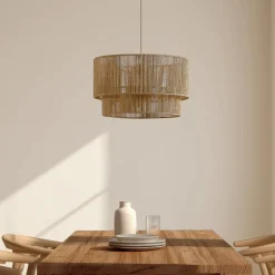 Lindby Pendellamper|Pendellamper > Hængelampe Anuva, Ø 45 cm, beige, papir, E27