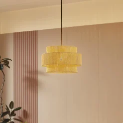 Lindby Pendellamper > hængelampe Anuva, natur, papir, Ø 45 cm
