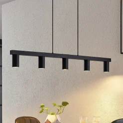 Lindby Pendellamper|Pendellamper > hængelampe Baliko, sort, 116 cm, 5 lyskilder, GU10