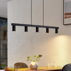 Lindby Pendellamper|Pendellamper > hængelampe Baliko, sort, 116 cm, 5 lyskilder, GU10