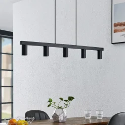 Lindby Pendellamper|Pendellamper > hængelampe Baliko, sort, 116 cm, 5 lyskilder, GU10
