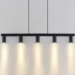 Lindby Pendellamper|Pendellamper > hængelampe Baliko, sort, 116 cm, 5 lyskilder, GU10