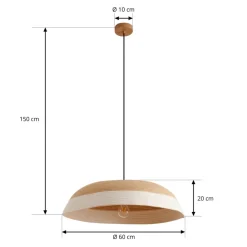 Lindby Pendellamper|Pendellamper > hængelampe Caliva, Ø 60 cm, beige/hvid, hampesnor