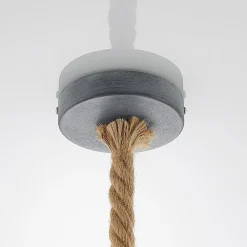 Pendellamper ^ Lindby hængelampe Chaby, Ø 29 cm, 1 lyskilde, metal, reb