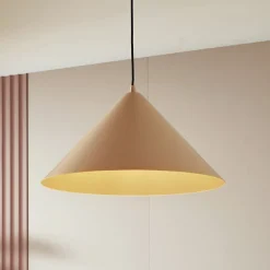 Lindby Pendellamper|Pendellamper > hængelampe Clarine, beige, Ø 50 cm, metal