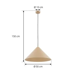 Lindby Pendellamper|Pendellamper > hængelampe Clarine, beige, Ø 50 cm, metal