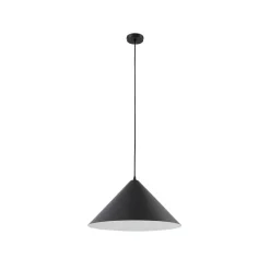 Pendellamper ^ Lindby hængelampe Clarine, sort/hvid, Ø 50 cm, metal
