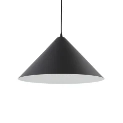 Pendellamper ^ Lindby hængelampe Clarine, sort/hvid, Ø 50 cm, metal