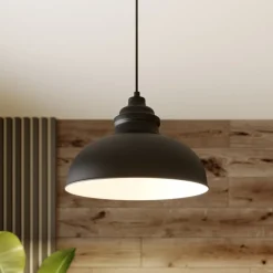 Lindby Gang|Pendellamper > hængelampe Cliona, sort, metal, Ø 31 cm, E27