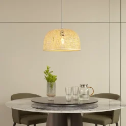 Pendellamper|Pendellamper ^ Lindby hængelampe Dabila, bambus, Ø 45 cm, E27