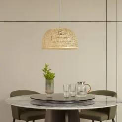 Pendellamper|Pendellamper ^ Lindby hængelampe Dabila, bambus, Ø 45 cm, E27