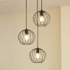 Lindby Pendellamper > hængelampe Danika, rund, Ø 50 cm, sort, metal
