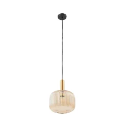 Pendellamper|Pendellamper ^ Lindby hængelampe Doroteo, 25 cm, 1 lyskilde, ravfarvet, glas
