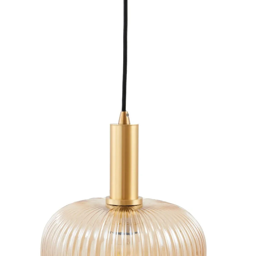 Pendellamper|Pendellamper ^ Lindby hængelampe Doroteo, 25 cm, 1 lyskilde, ravfarvet, glas
