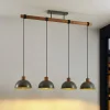 Pendellamper|Pendellamper ^ Lindby hængelampe Durbis, 116 cm, 4 lyskilder, grå, træ, E27