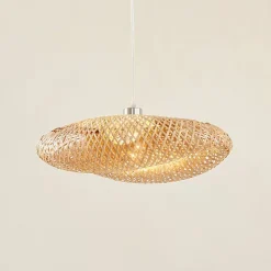 Pendellamper|Pendellamper ^ Lindby hængelampe Eleane, bambus, natur, Ø 50 cm