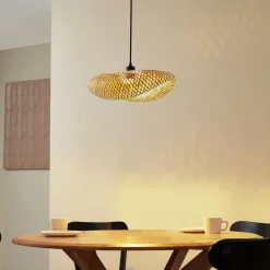 Pendellamper|Pendellamper ^ Lindby hængelampe Eleane, bambus, natur, længde 50 cm, E27