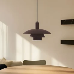 Lindby Pendellamper > hængelampe Elorri, brun, metal, Ø 38 cm