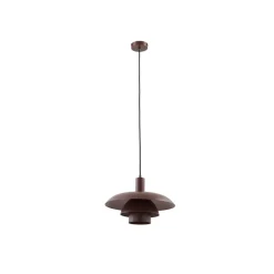 Lindby Pendellamper > hængelampe Elorri, brun, metal, Ø 38 cm