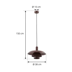 Lindby Pendellamper > hængelampe Elorri, brun, metal, Ø 38 cm