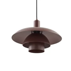 Lindby Pendellamper > hængelampe Elorri, brun, metal, Ø 38 cm