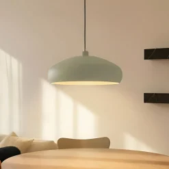 Pendellamper ^ Lindby hængelampe Elover, lysegrøn, Ø 45 cm, jern