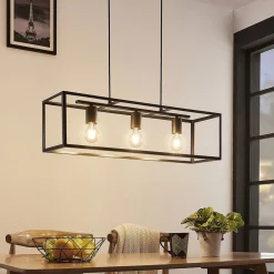 Lindby Pendellamper|Pendellamper > hængelampe Emily, 72 cm, sort, 3 lyskilder, metal