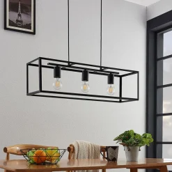 Lindby Pendellamper|Pendellamper > hængelampe Emily, 72 cm, sort, 3 lyskilder, metal