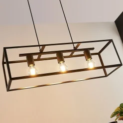Lindby Pendellamper|Pendellamper > hængelampe Emily, 72 cm, sort, 3 lyskilder, metal