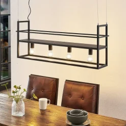 Lindby Pendellamper|Pendellamper > hængelampe Grisela, hylde, sort, metal, 120 cm