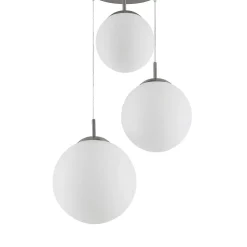 Pendellamper|Pendellamper ^ Lindby hængelampe Heleska, hvid, glas, 3 lyskilder, Ø 47cm