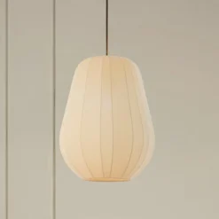 Lindby Pendellamper|Pendellamper > hængelampe Helin, beige, Ø 30 cm, stof